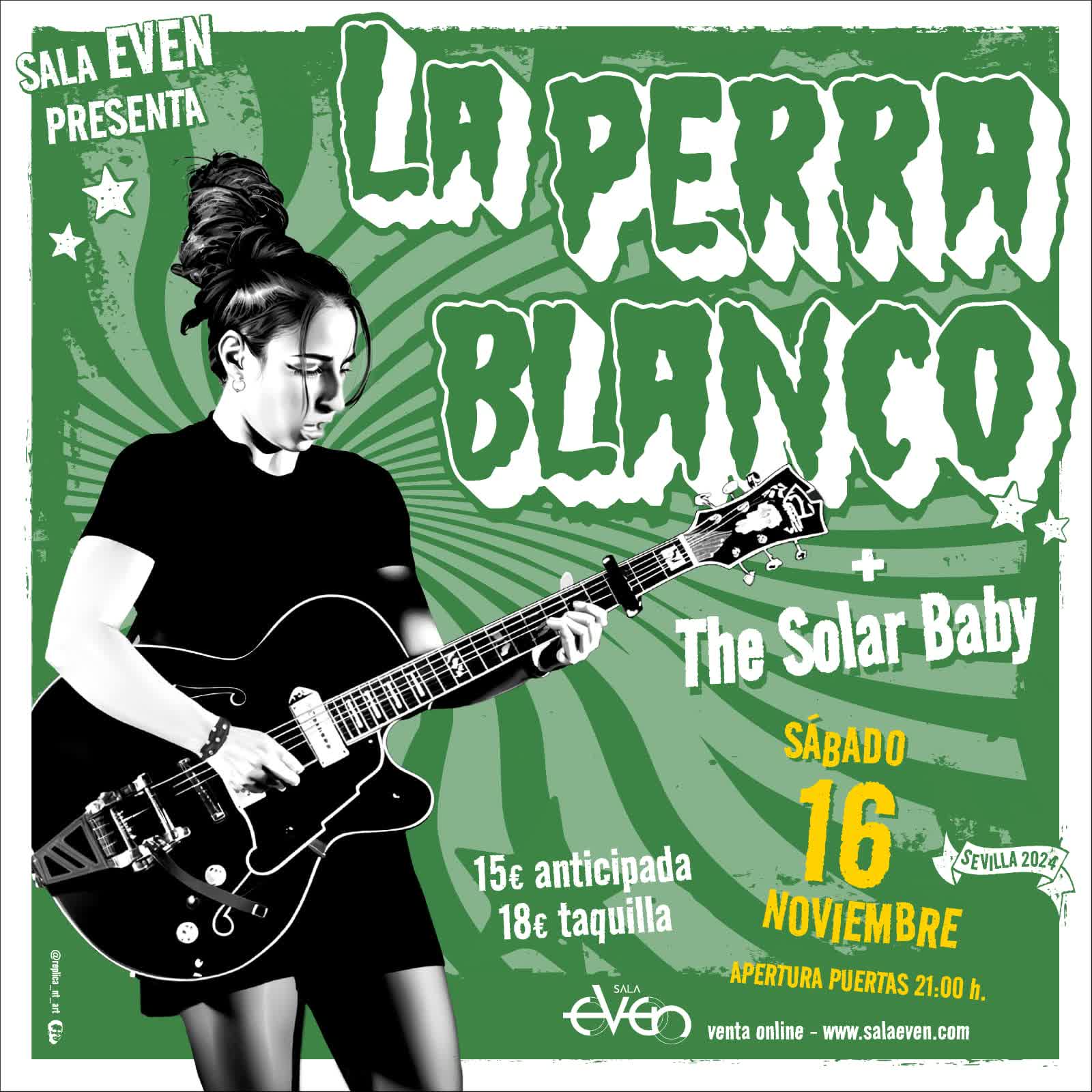 Cartel Sala Even junto a La Perra Blanco
